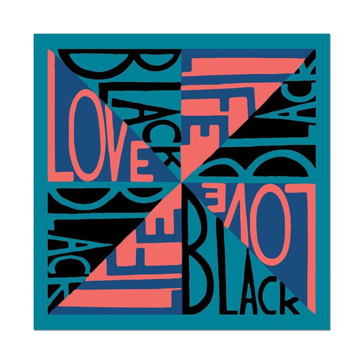 Black Light Series #6: Love Black Life by Faith Ringgold for wholesale by Apply Stickers