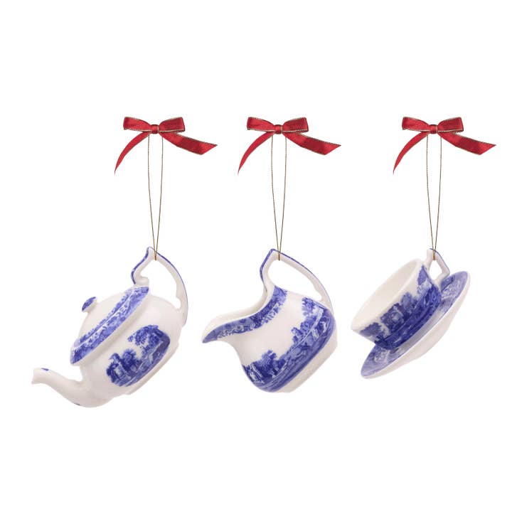 Portmeirion, Spode, Pimpernel, Nacthmann, Wrendale Designs - Wholesale Ornament - Blue Italian Tea Set Ornaments