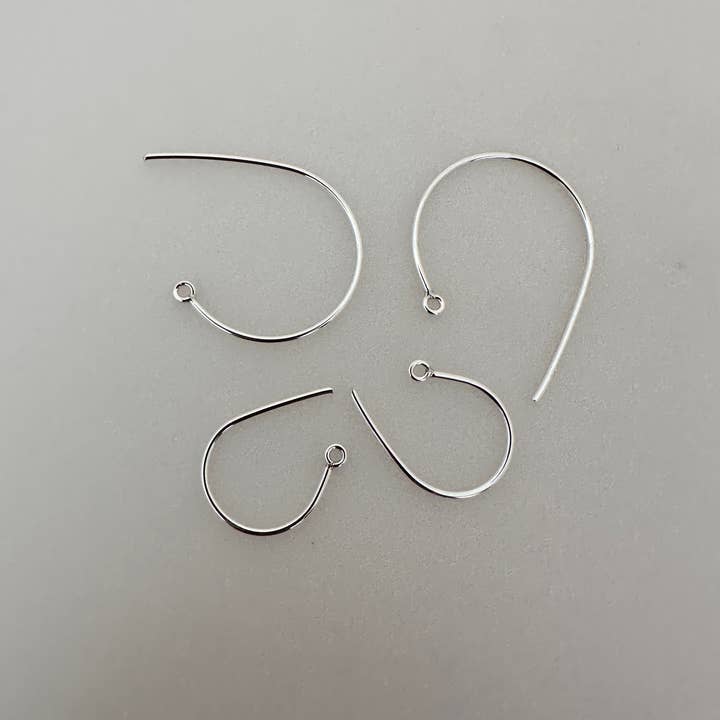 925 Sterling Silver Clef Ear Wire, 18 Gauge, 2Pcs. (one pair ) Per Pack | Available Two Size: 20mm and 28mm. for wholesale by Purity Beads