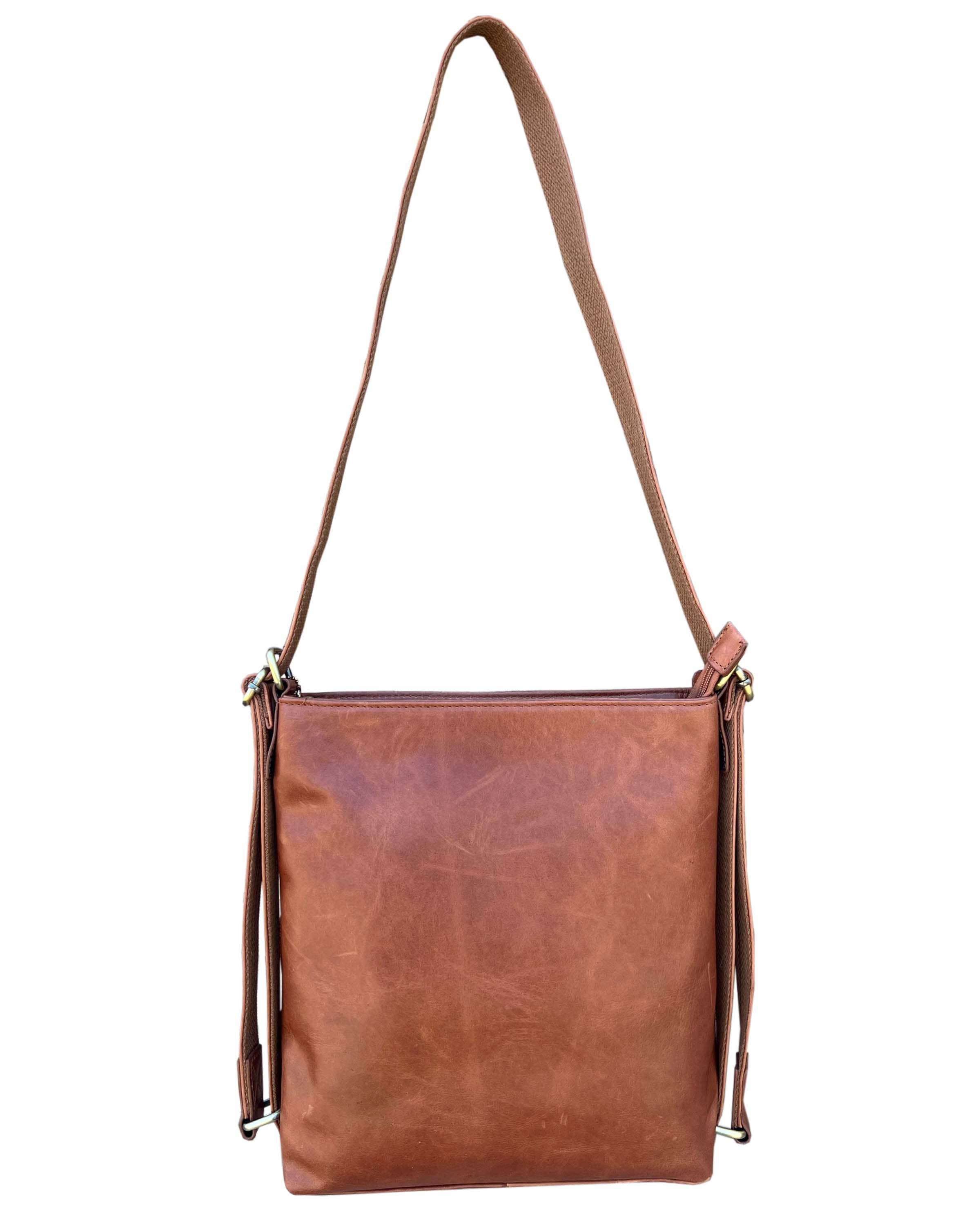 Roma Leathers, Inc. - Wholesale Crossbody Bag - Women's - Waxed oil cowhide leather crossbody backpack 6