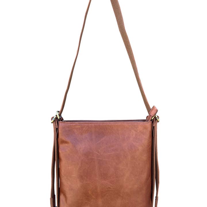 Roma Leathers, Inc. - Wholesale Crossbody Bag - Women's - Waxed oil cowhide leather crossbody backpack 6
