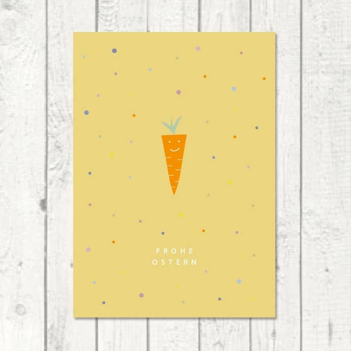 Cartolina di Pasqua "Carota" per la vendita all'ingrosso da parte di mimie & joe