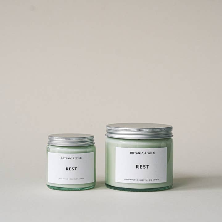 REST Essential Oil Soy Candles for wholesale by Botanic & Wild