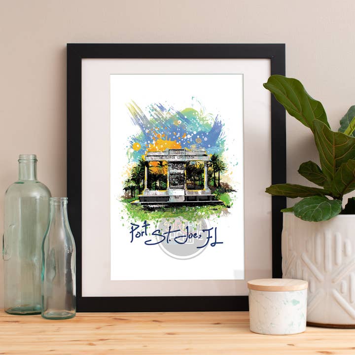 Port St. Joe Monument Print, Port St. Joe Monument Skyline, Port St. Joe Monument Art, Port St. Joe Monument Poster, Port St. Joe Monument WCSymbol154 for wholesale by DreamMachine Prints