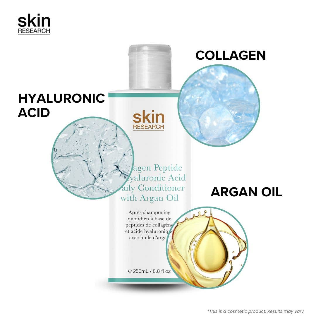 Skin Research Ltd. | Anti-Ageing Skincare & Beauty – wholesale Hair conditioner – Skin Research Collagen Peptide & Hyaluronic Acid Daily Conditioner with Argan Oil 250ml Twin Value Savings Pack4