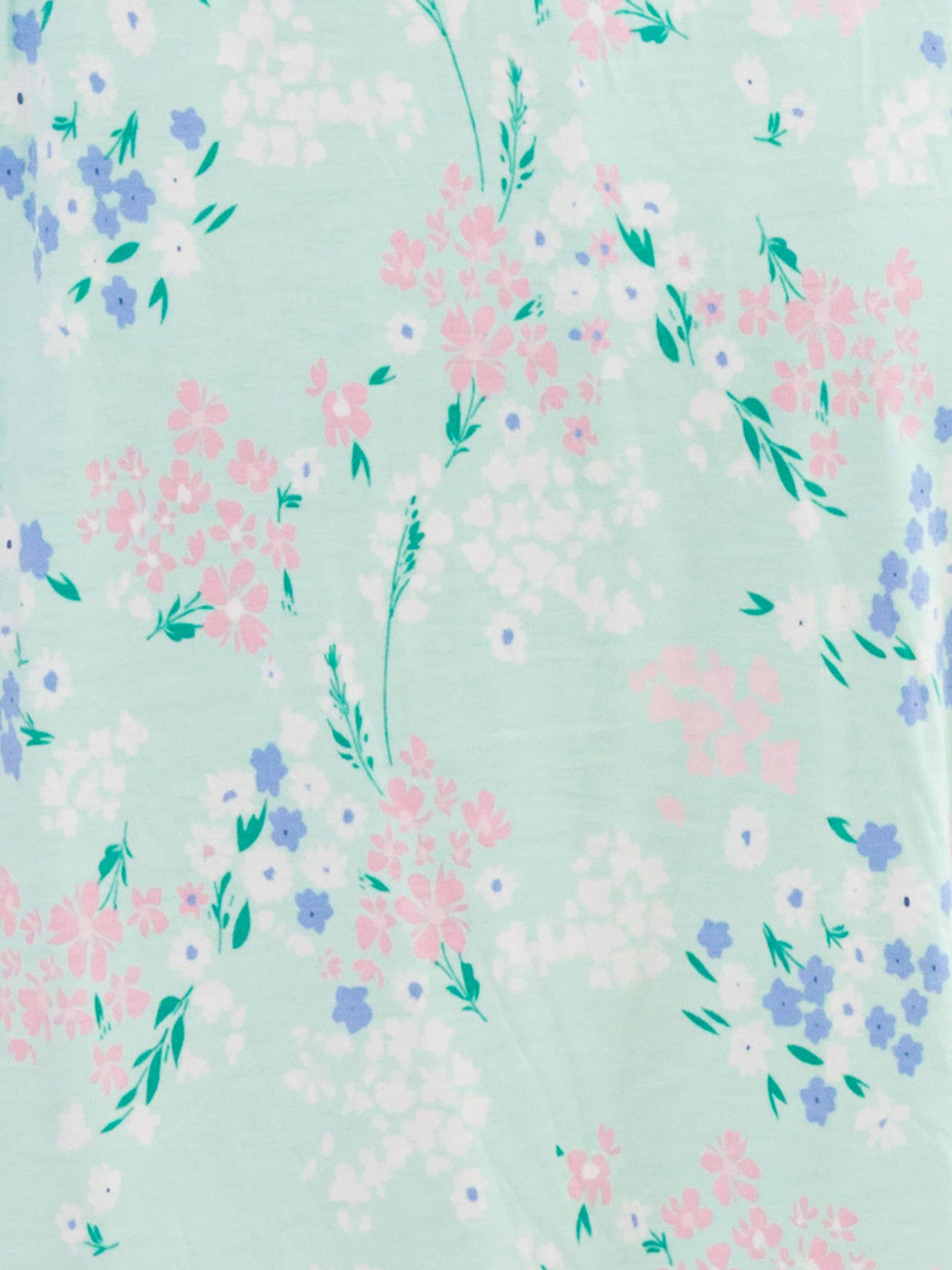 Green SoftSnooze™ Baby Girls Bamboo Viscose Mint Meadow Ruffle Knotted Sleep Gown & Bow Hat Set for wholesale on Faire8