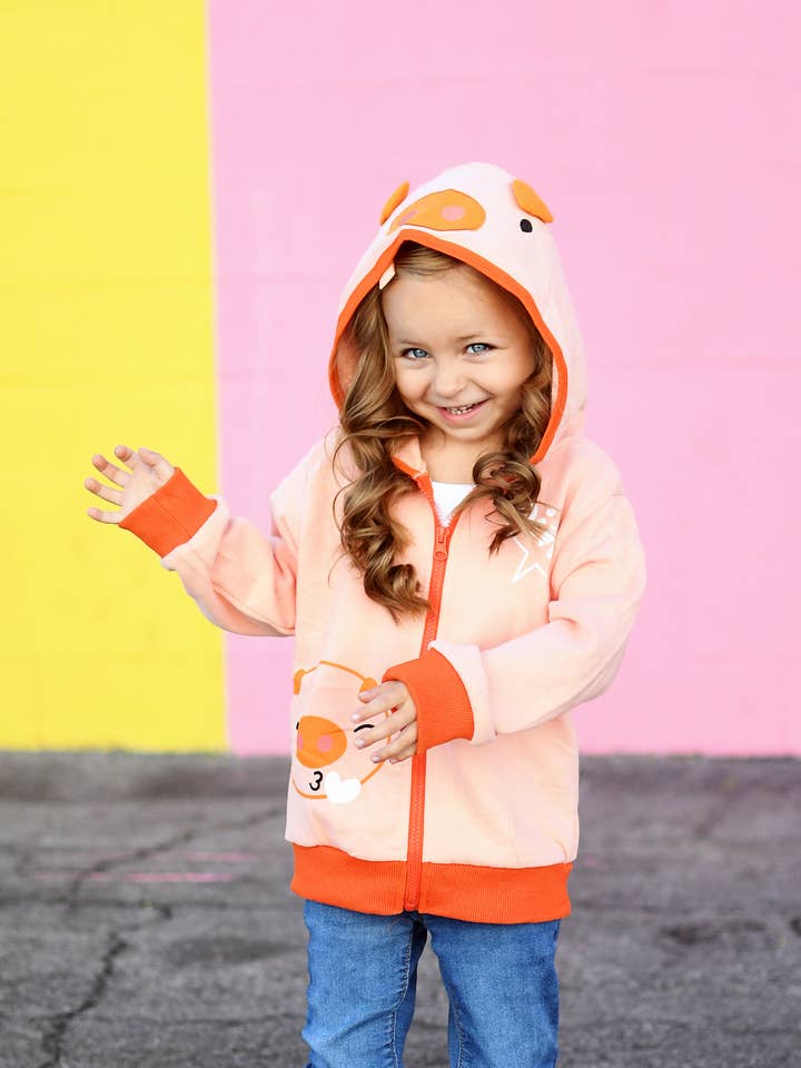 Pig Toddler and Kids Western 3D Hoodie for wholesale by Doodle Pants