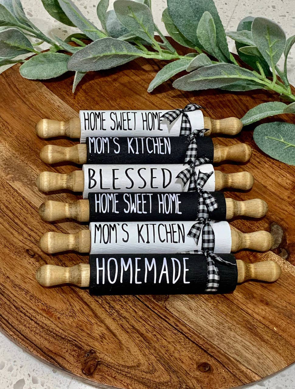 AH Designs 15 - Wholesale Decorative Tabletop Object - 7” Farmhouse Mini Rolling Pins, Farmhouse Tiered Tray Decor0