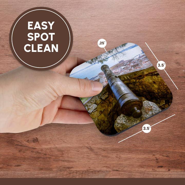 3dRose - Wholesale Coasters - 3dRose, Lisbon, Portugal. Castelo Sao Jorge fortifications first built 1 BC. , Coaster13