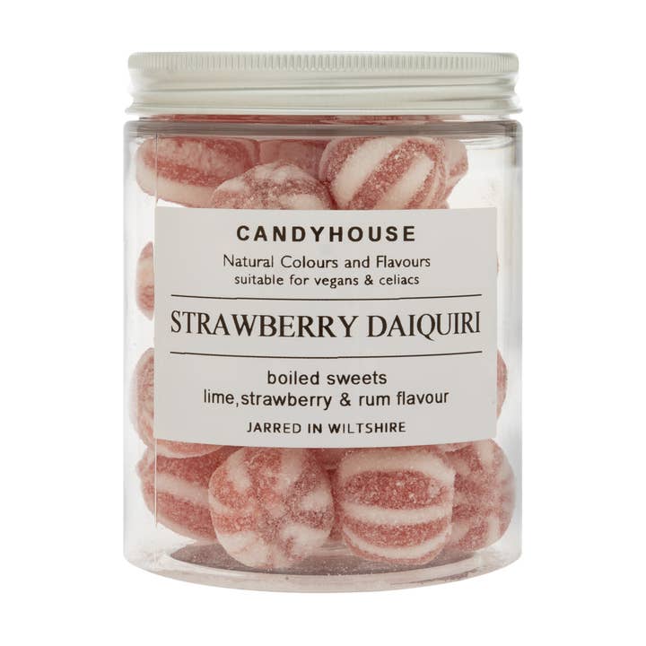 Jordbær Daiquiri Hårdkogt Sød i Jam Jar for engroshandel hos Candyhouse Ltd