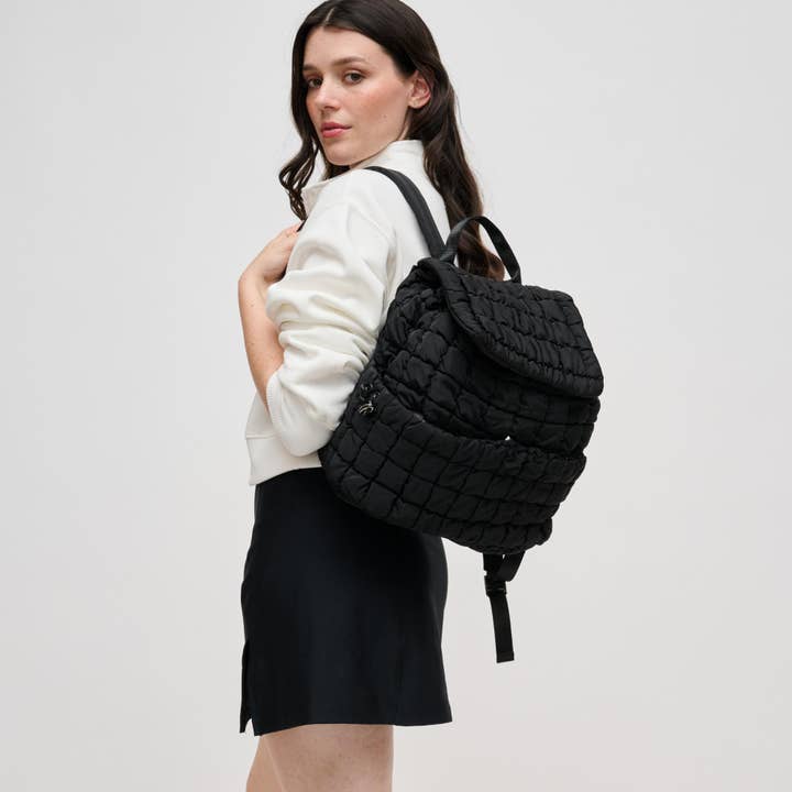 Black Allston - Quilted Nylon Puffer Backpack for wholesale on Faire
