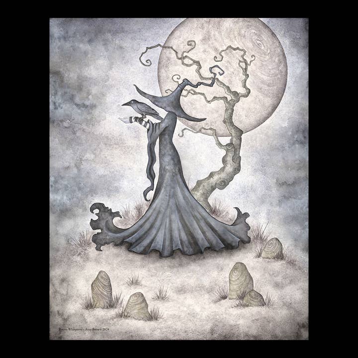 8x10 PRINT - Raven Whisperer for wholesale by Amy Brown Art