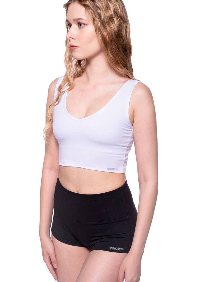 Bamboo V Crop Tank for wholesale by Public Myth