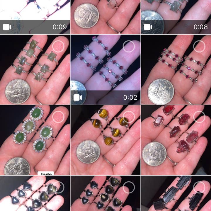 Moon River Designs - Wholesale Jewelry Set - Silver Plated Adjustable Rings Assorted Rings Bulk Lot12