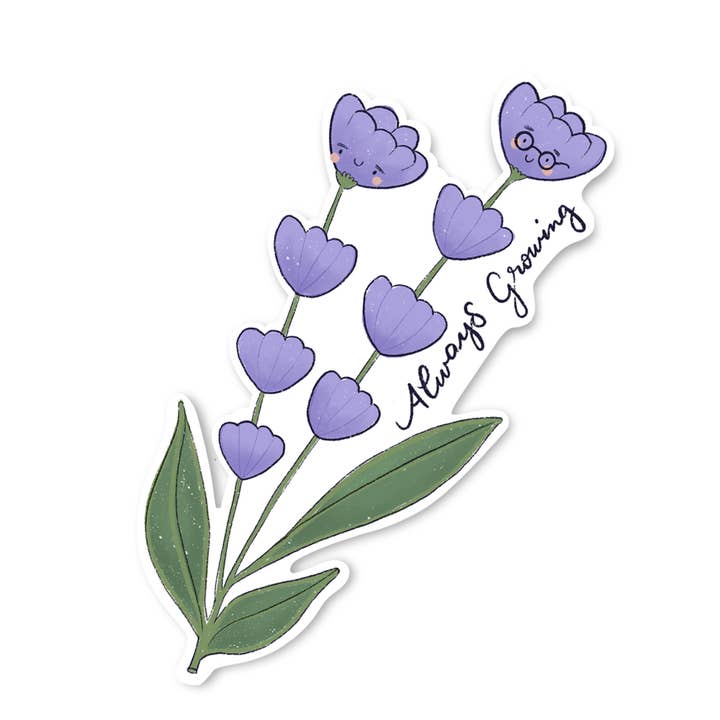 Always Grow Flower -Sticker for wholesale by New Moon Paper Goods