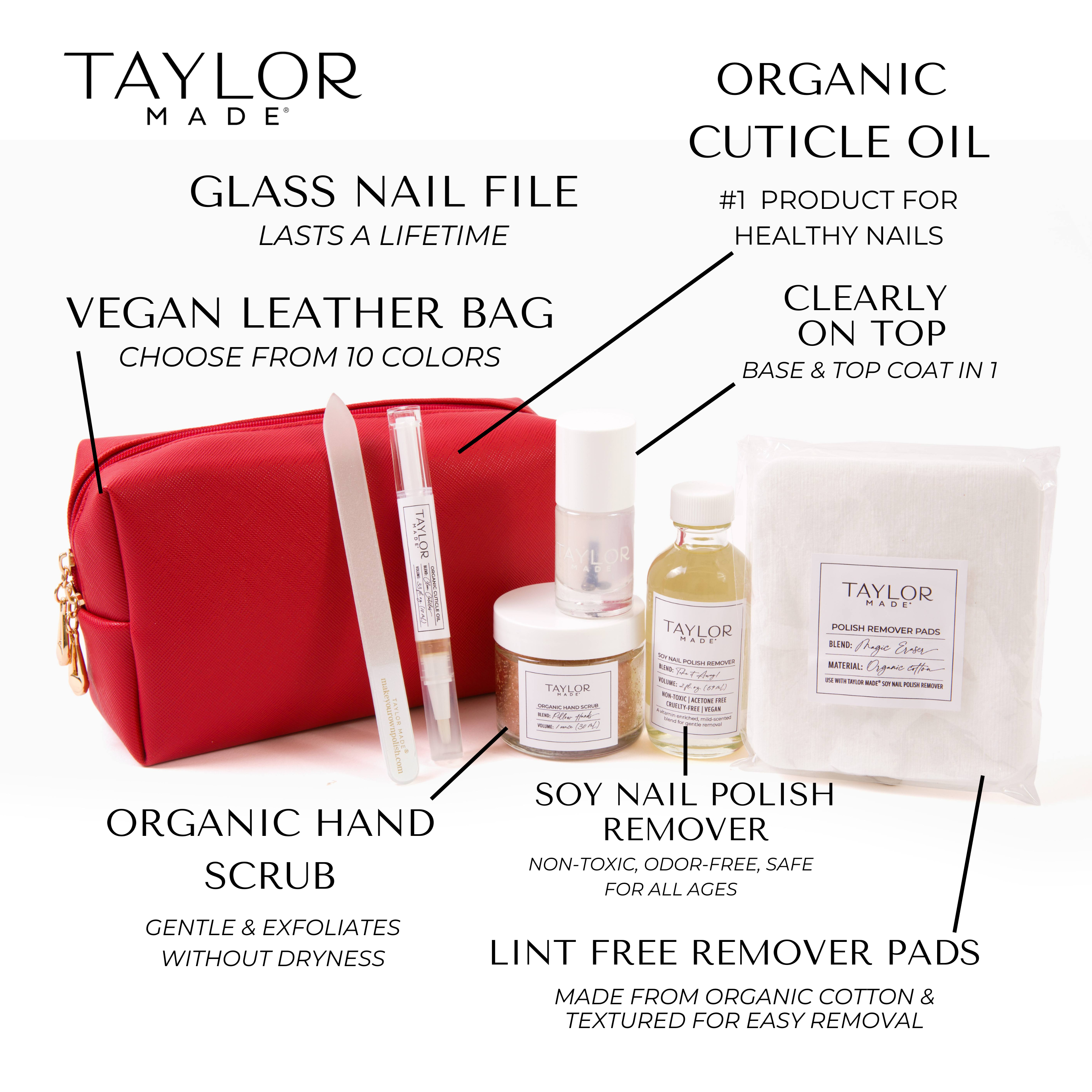 Taylor Made Polish - Vente Sets de soins pour les ongles - Set de manucure bio - Rouge1