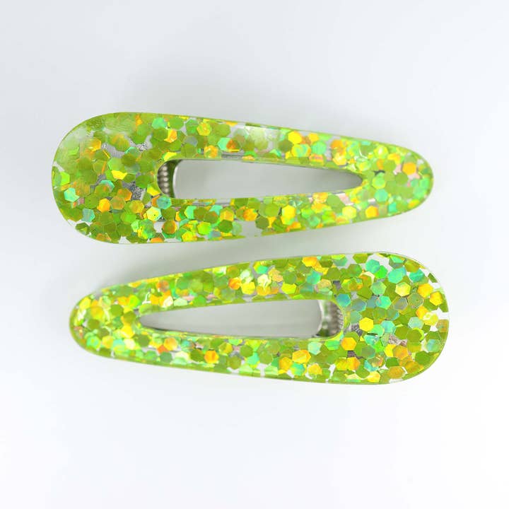 Verdant Moon - Wholesale Hair Clip - Women's - Glitter Hair Clips — Pink, Champagne, Lime Green, Teal, Blue, Black/Pink, Magenta2