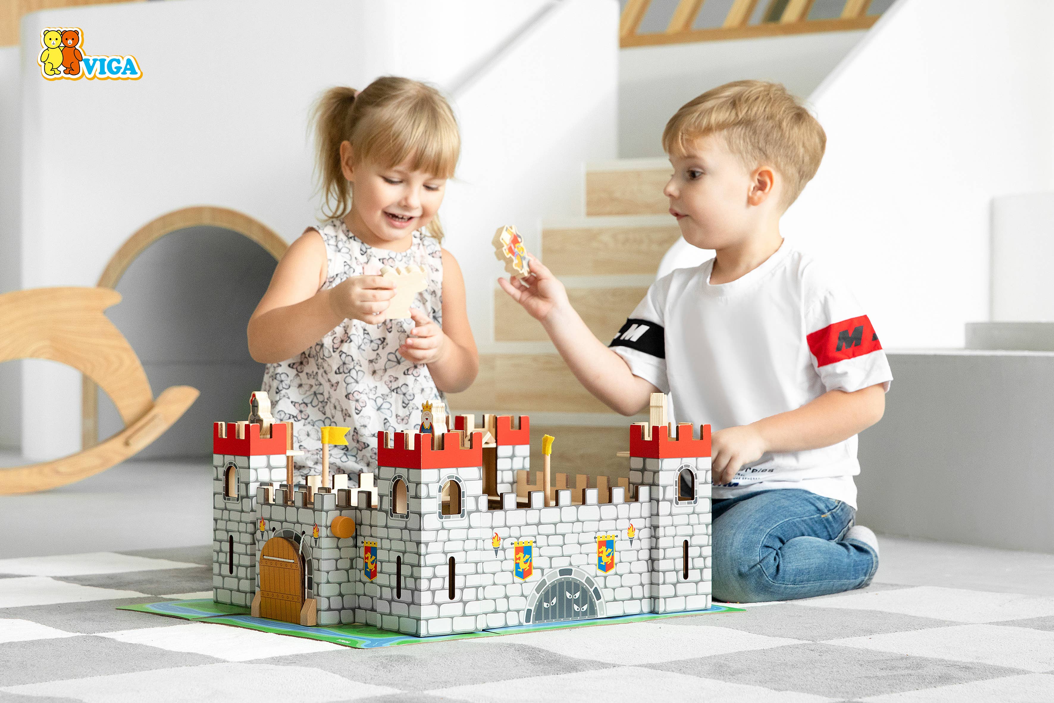 Trade Toys Limited - Venta al por mayor Juguete de madera - Niños - Set de juego Viga Wooden Castle7