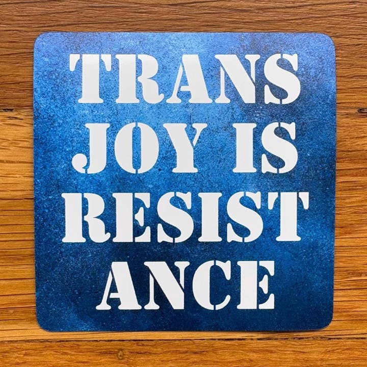 Queer Pride Sticker – Trans Joy Is Resistance for wholesale by Anna Liz Heart Designs