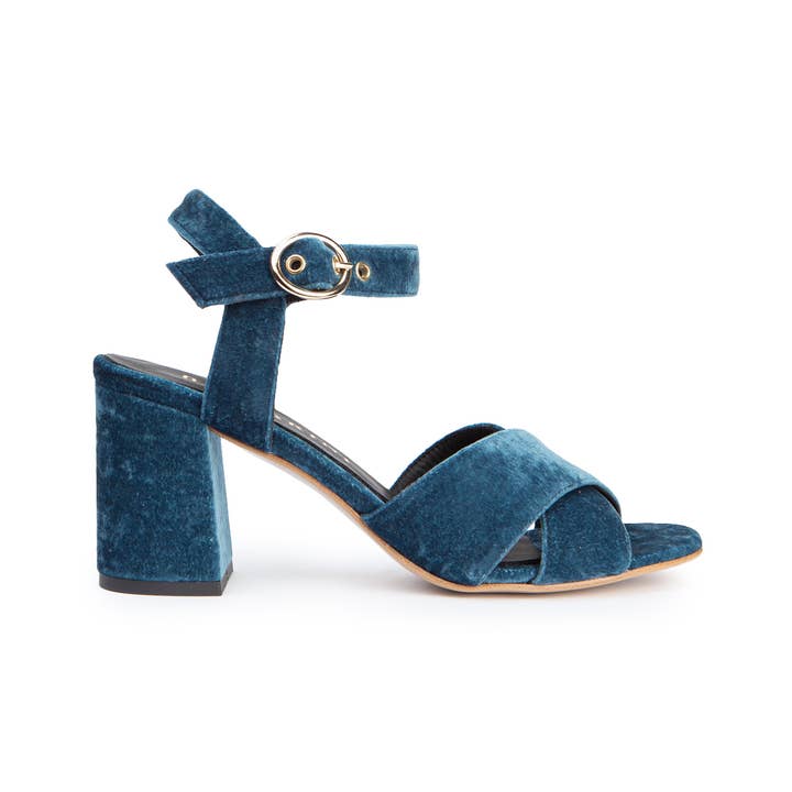 FW-CAPRICE, blaue Sandale aus Samt für den Großhandel von Baltarini