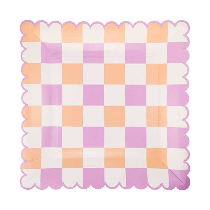 PLPL258 - Retro Spring Check Paper Plate for wholesale by My Mind’s Eye
