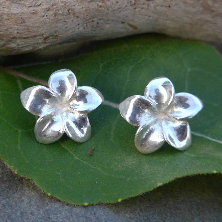 Elegant Flower Studs - Sterling Silver, Indonesia for wholesale by Women's Peace Collection