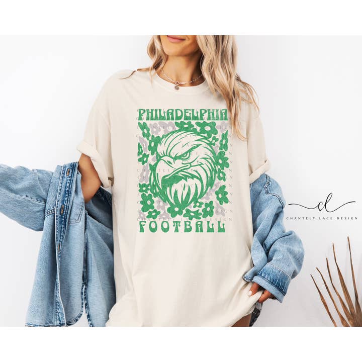 Philadelphia Eagles Fodbold PHILLY Comfort Colors Groovy for engroshandel hos Chantely Lace