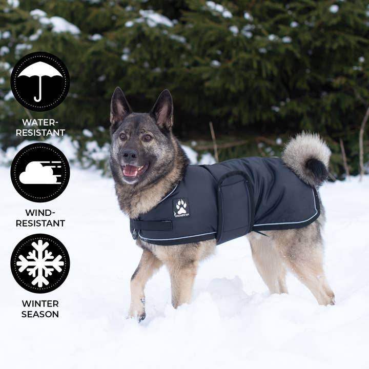 Shedrow K9 - Wholesale Pet Coat - Dog - Shedrow K9 Vail Dog Coat - Black w/ Black Trim