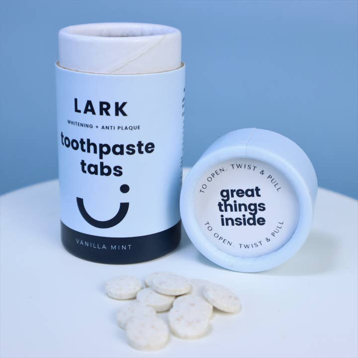 Vanilla Mint Toothpaste Tabs (60 tablets) for wholesale by Lark Oral Care