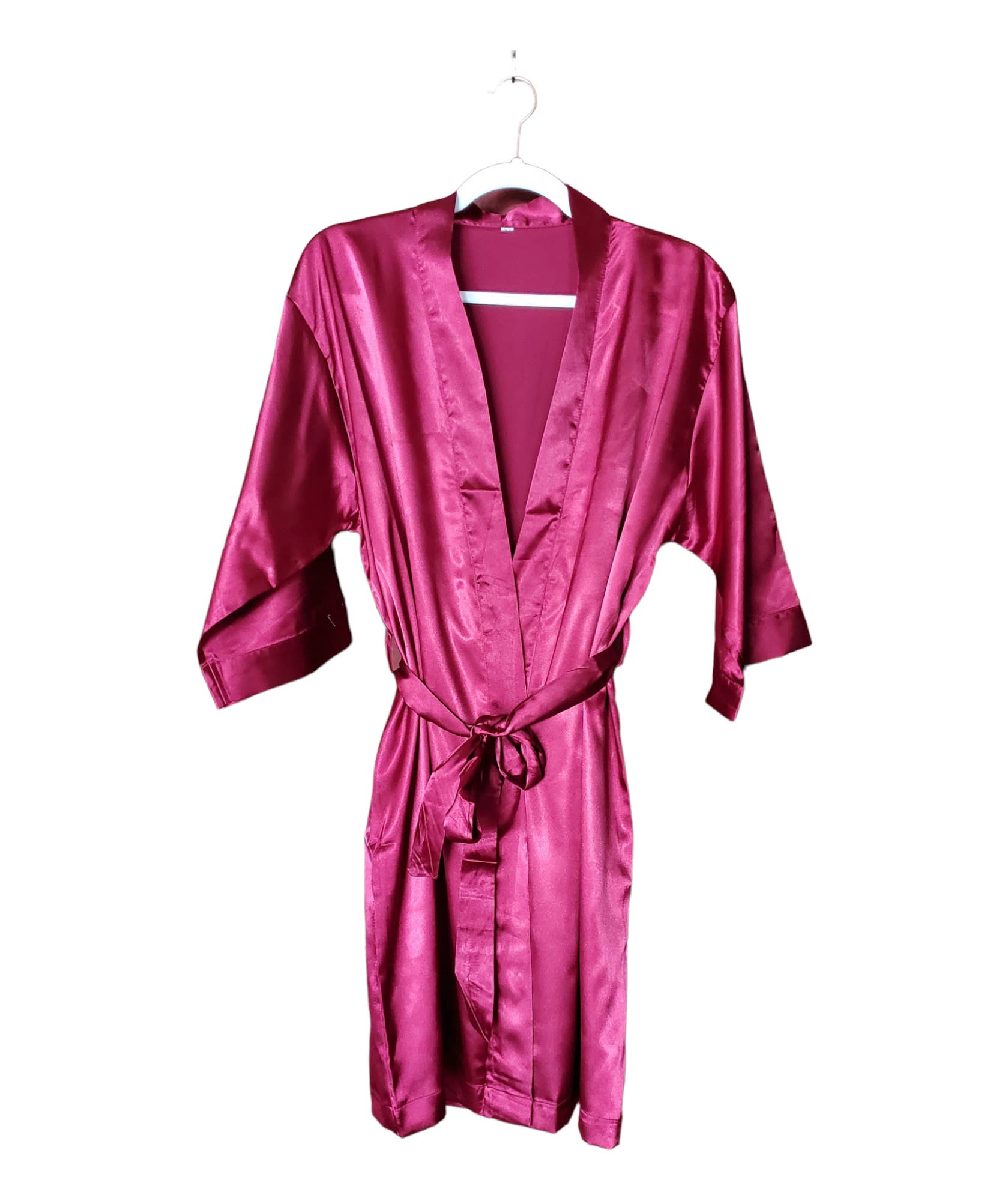 Valley Girls – wholesale Robe – Women's – Simple Satin Burgundy Bridal Robe