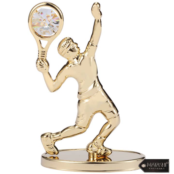 Matashi 24K Gold Plated Tennis Player Figurine for wholesale by Matashi