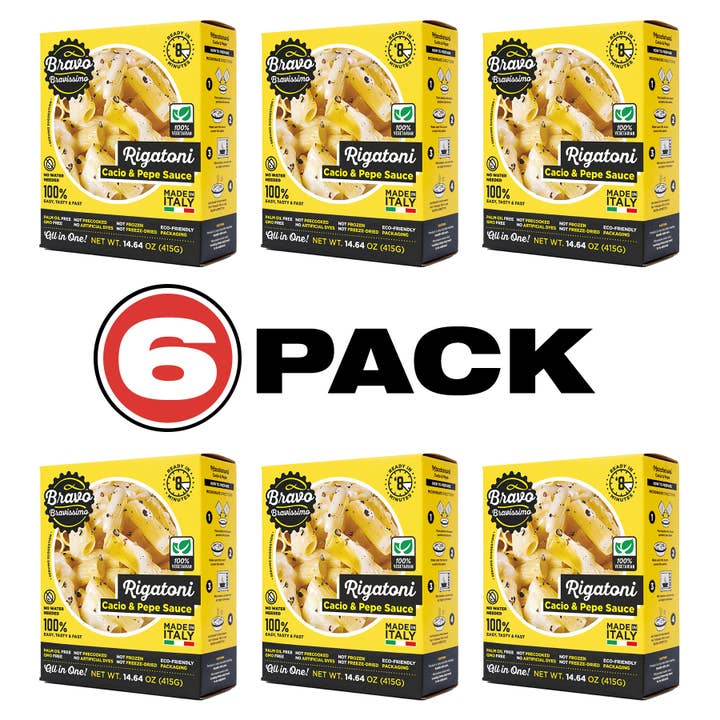 Bravo Bravissimo - Venta al por mayor Pasta - Rigatoni Cacio & Pepe (paquete de 6)