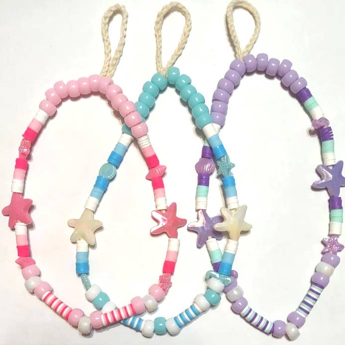 Crochet and Bead Phone or Bag Charms Nautical Theme for wholesale by Clover Garden Crafts