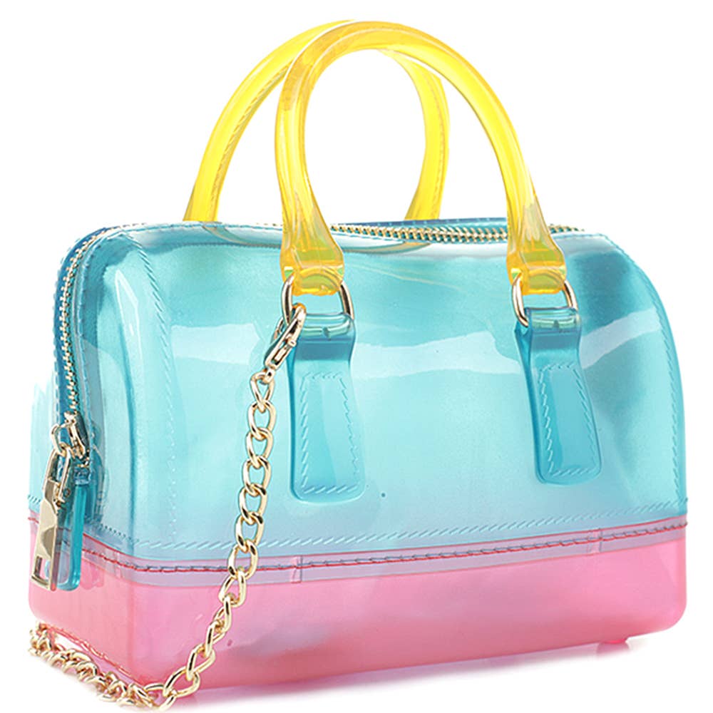JOIA ACCESSORIES - Venta al por mayor Bolso con asas - Mujer - ASA DE FORMA CUADRADA MULTITONO JELLY DE MODA, JB 5878 CB4
