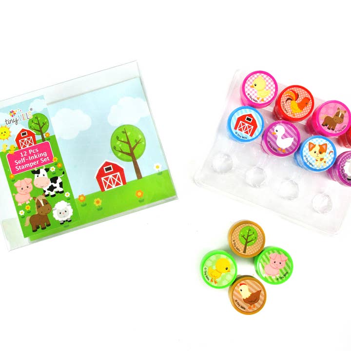 Tiny Mills - Wholesale Rubber/decorative stamp – Kids & baby - Farm Animals Barnyard Stamp Kit for Kids2