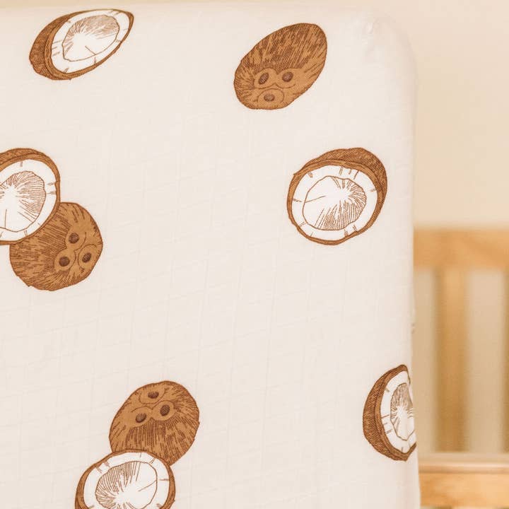 Kahakai Kids Collection - Wholesale Cot/Crib Sheets - Coconut Crib Sheet2