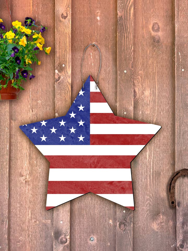Star Flag Door Hanger for wholesale by Steel Southern Designs