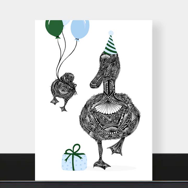 Duck and Duckling Birthday Card for wholesale by Pia Elliot Art