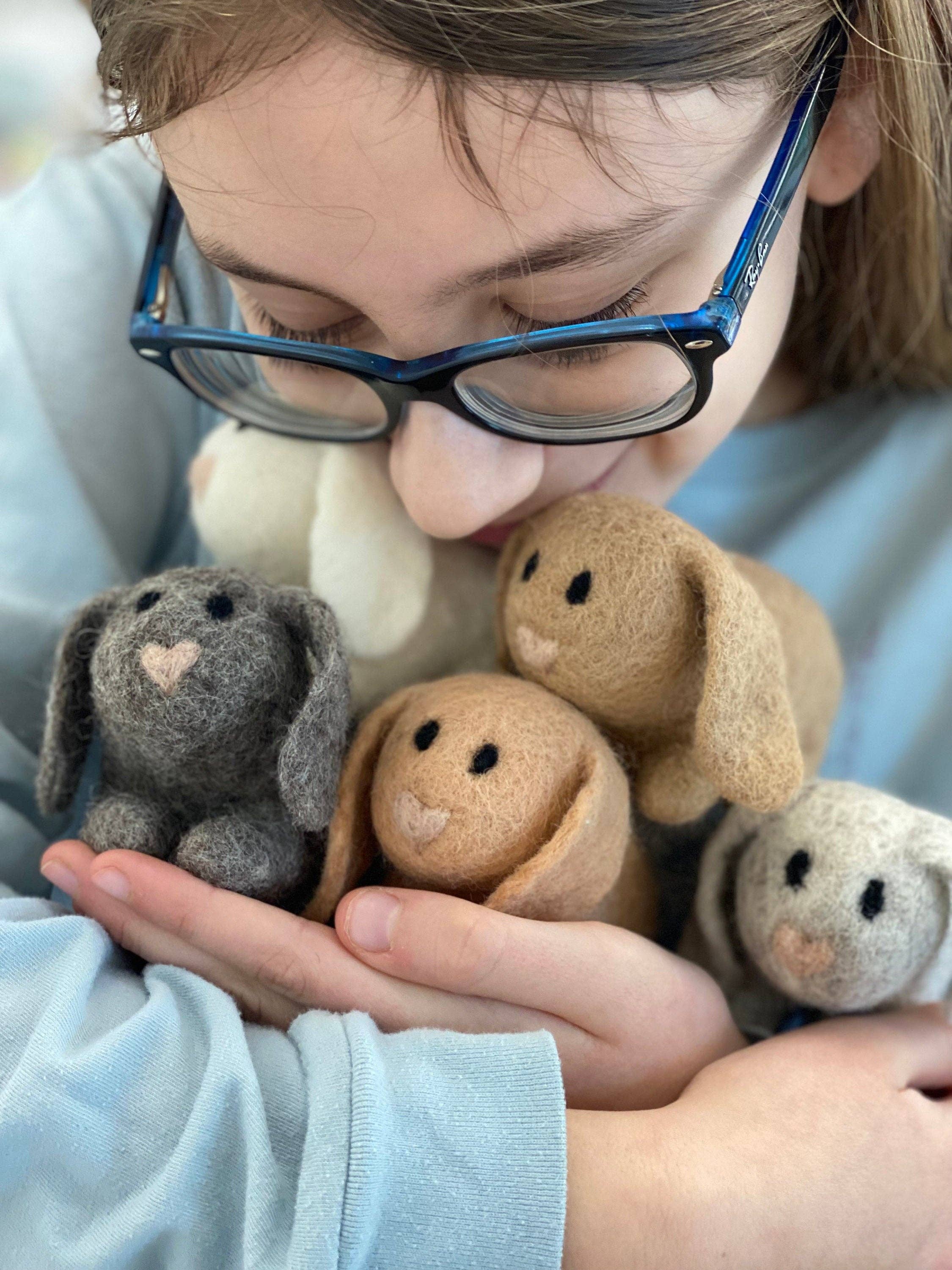 Sheep Farm Felt - Wholesale Decorative Tabletop Object - Felt Bunny with Floppy Ears 3