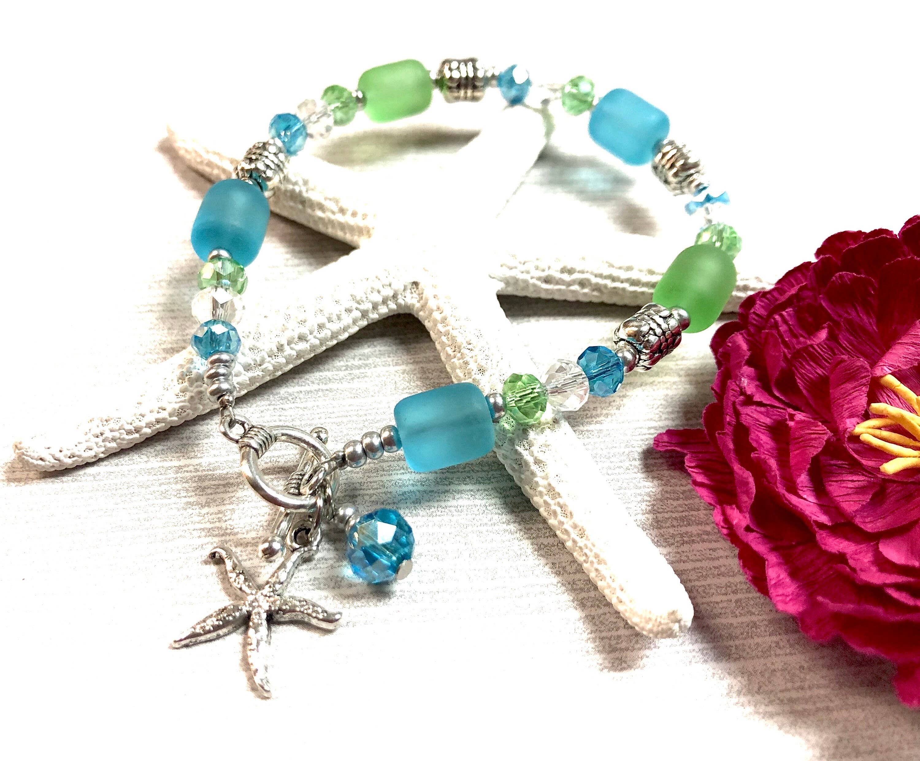 Devi Creations - Wholesale Charm/Dangle Bracelet - BRAC#44/ SF- Sea Glass Starfish Bracelets Assortment5