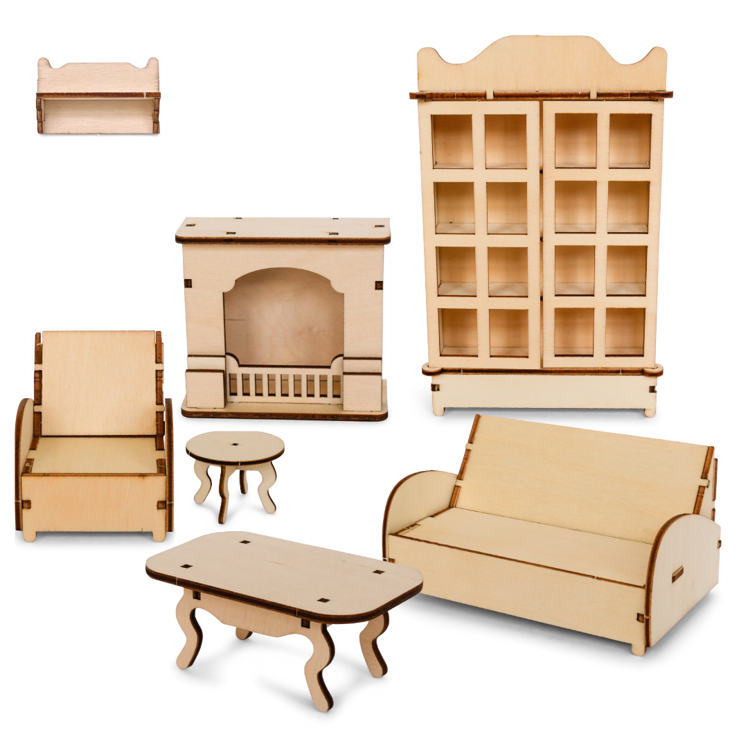 Het Muizenhuis - Wholesale DIY Craft Kit - Kids - Kids DIY Dollhouse Furniture Kit - Living room (Scale 1:12)2