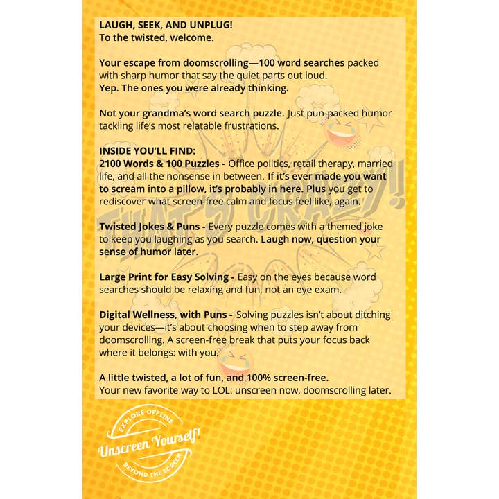 Unscreen Yourself! - Wholesale Puzzle - Adult - Laugh & Seek – Funny Word Search Puzzles & Puns1