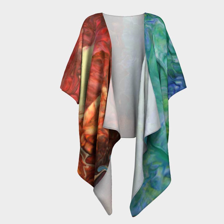 Kimono Drapeado Aura Splash por atacado de Rainbow City