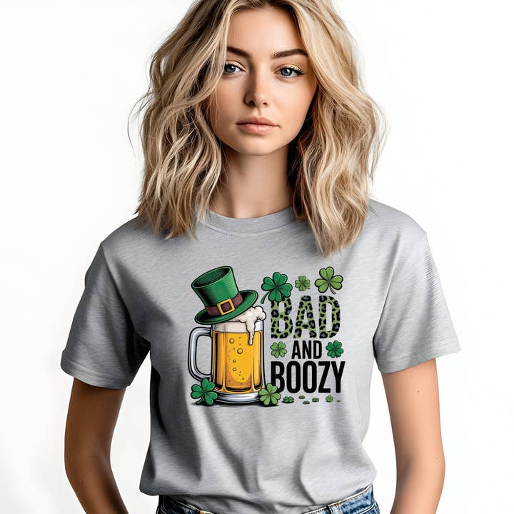 Bad and Boozy St. Patrick’s Day T-Shirt | Funny Irish Beer for wholesale by JAC Wholesale