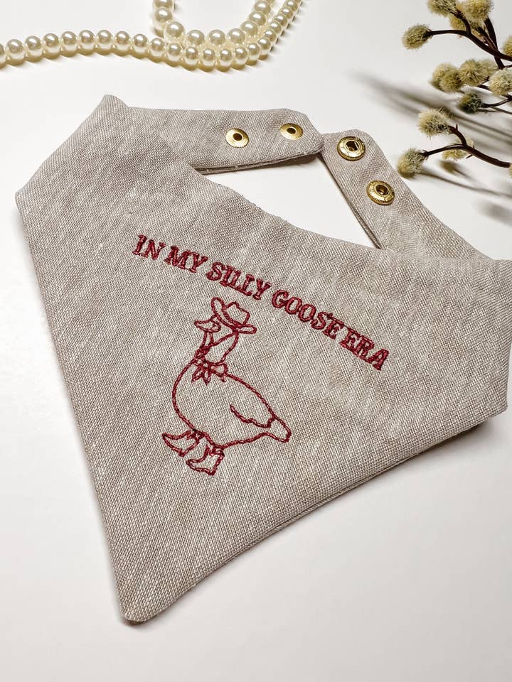 In My Silly Goose Era Embroidered Reversible Dog Bandana,Pet for wholesale by StellaLoo
