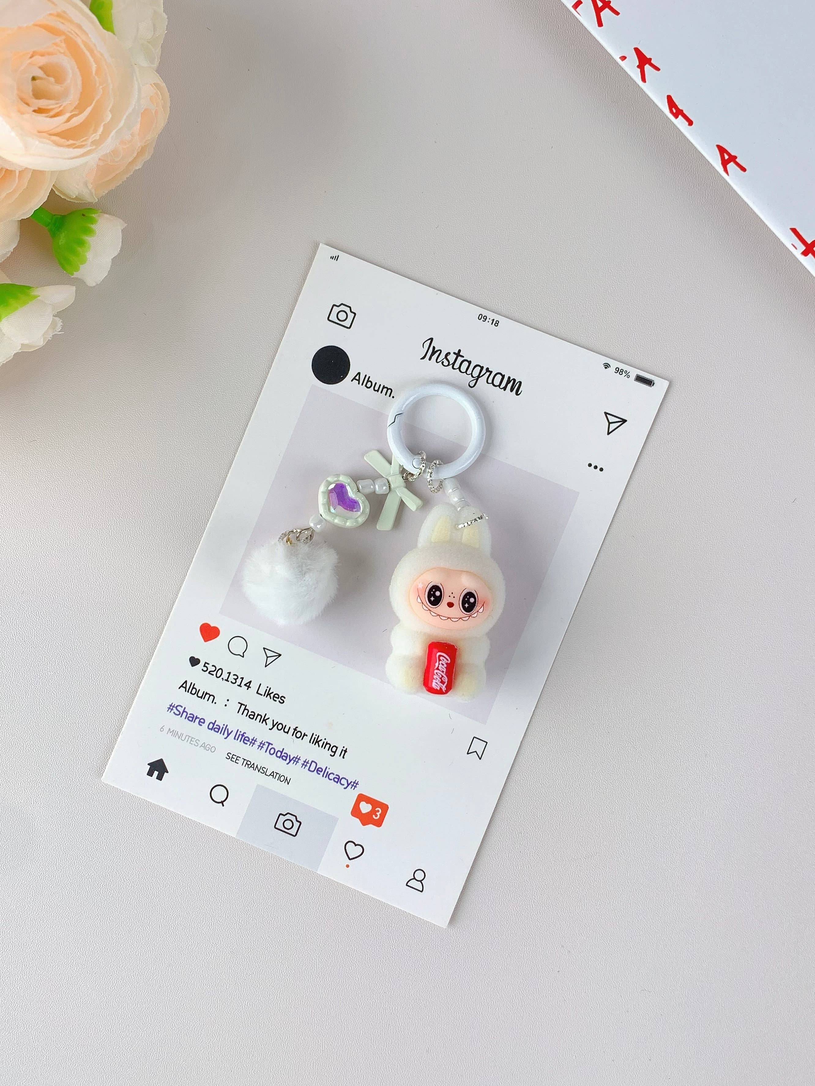 Lilyrosy（Duty free) - Wholesale Keychain – Women's - Labubu style Cute Keychain for Girls,Car Key Accessory1