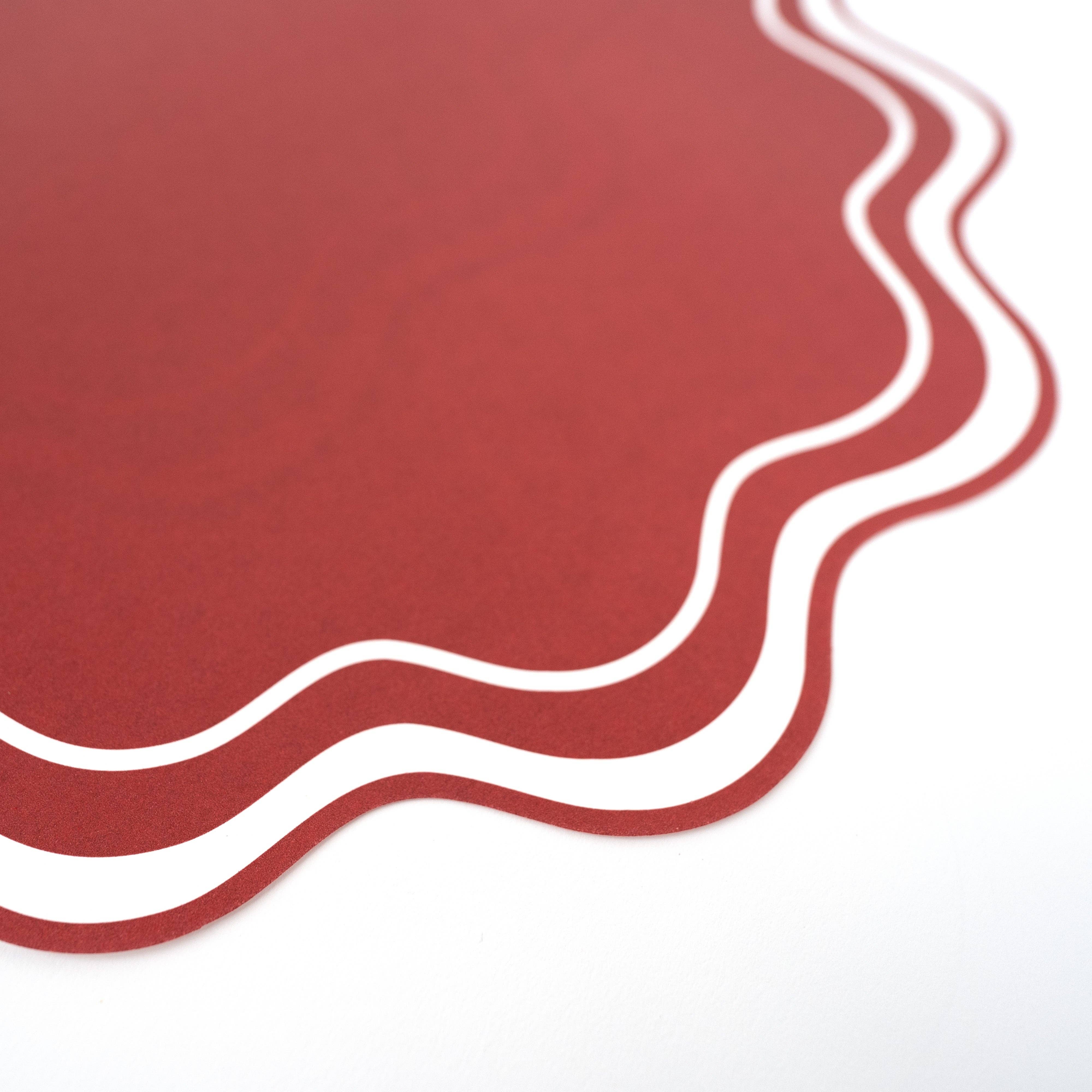 Gatherings by Curated Paperie - Wholesale Disposable Placemat - Red Wavy Scallop Paper Placemats1