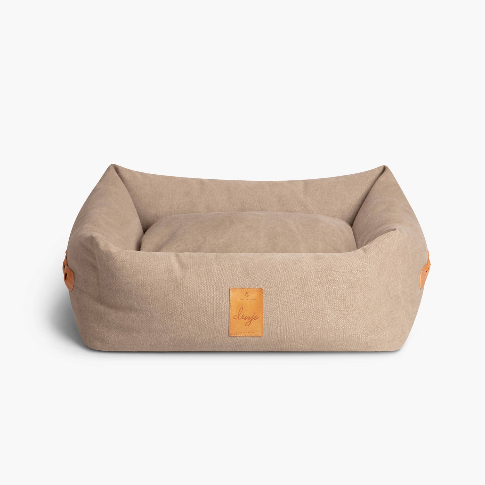 Denjo Dogs – wholesale Pet bed – Dog – Dog Bed Classic Nest with Leather Details Sand Beige4