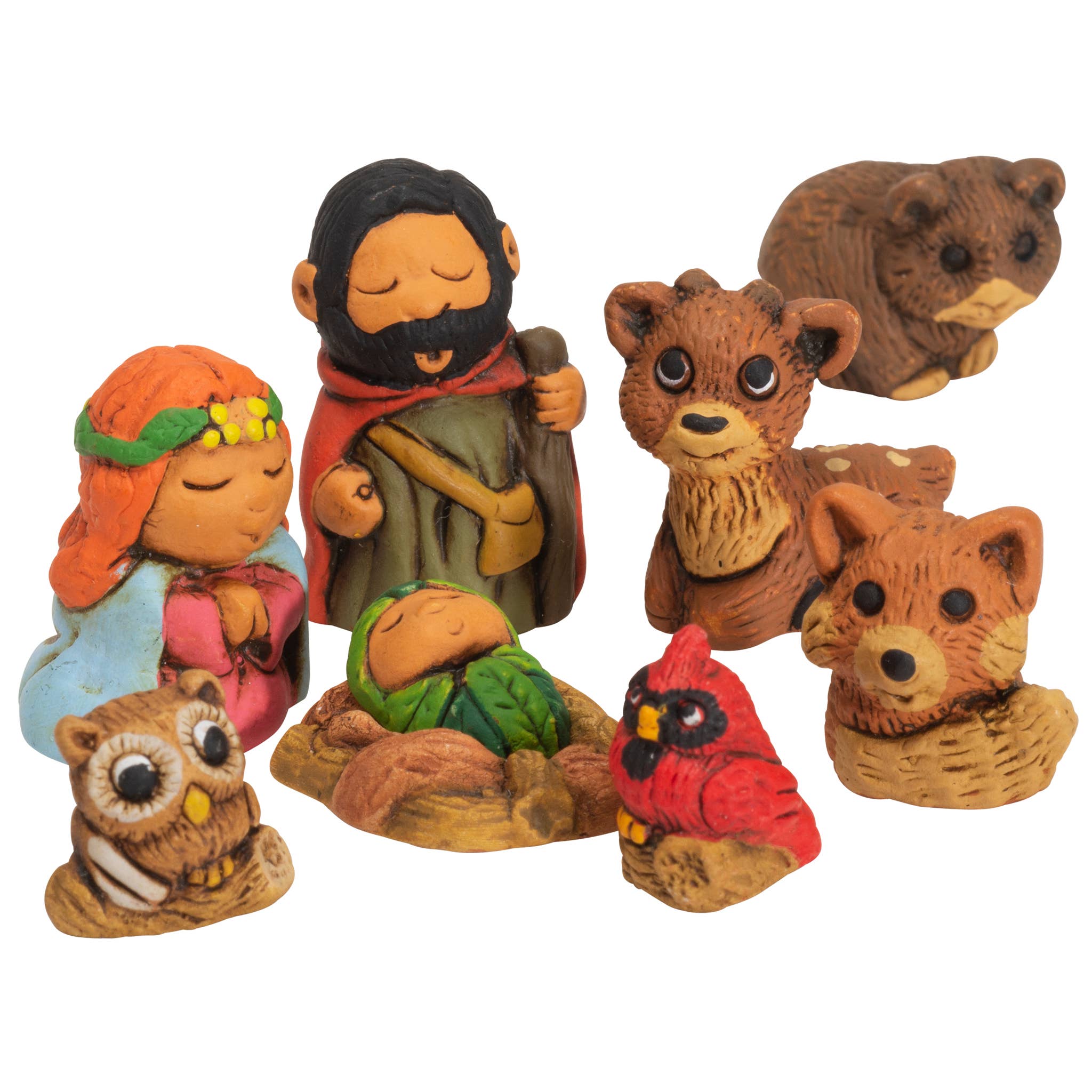 Lucuma Designs – Großhandel Weihnachtskrippen-Deko – Woodsy Mini-Krippe, 9-teiliges Set, 2,5 cm hoch, von der Natur inspiriert4