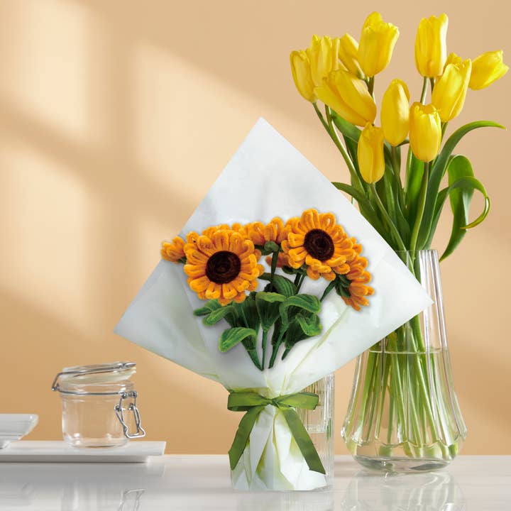 Hands Craft Intl - Wholesale DIY craft kit - DIY Chenille Flower Bouquet Kit – Sunflower7